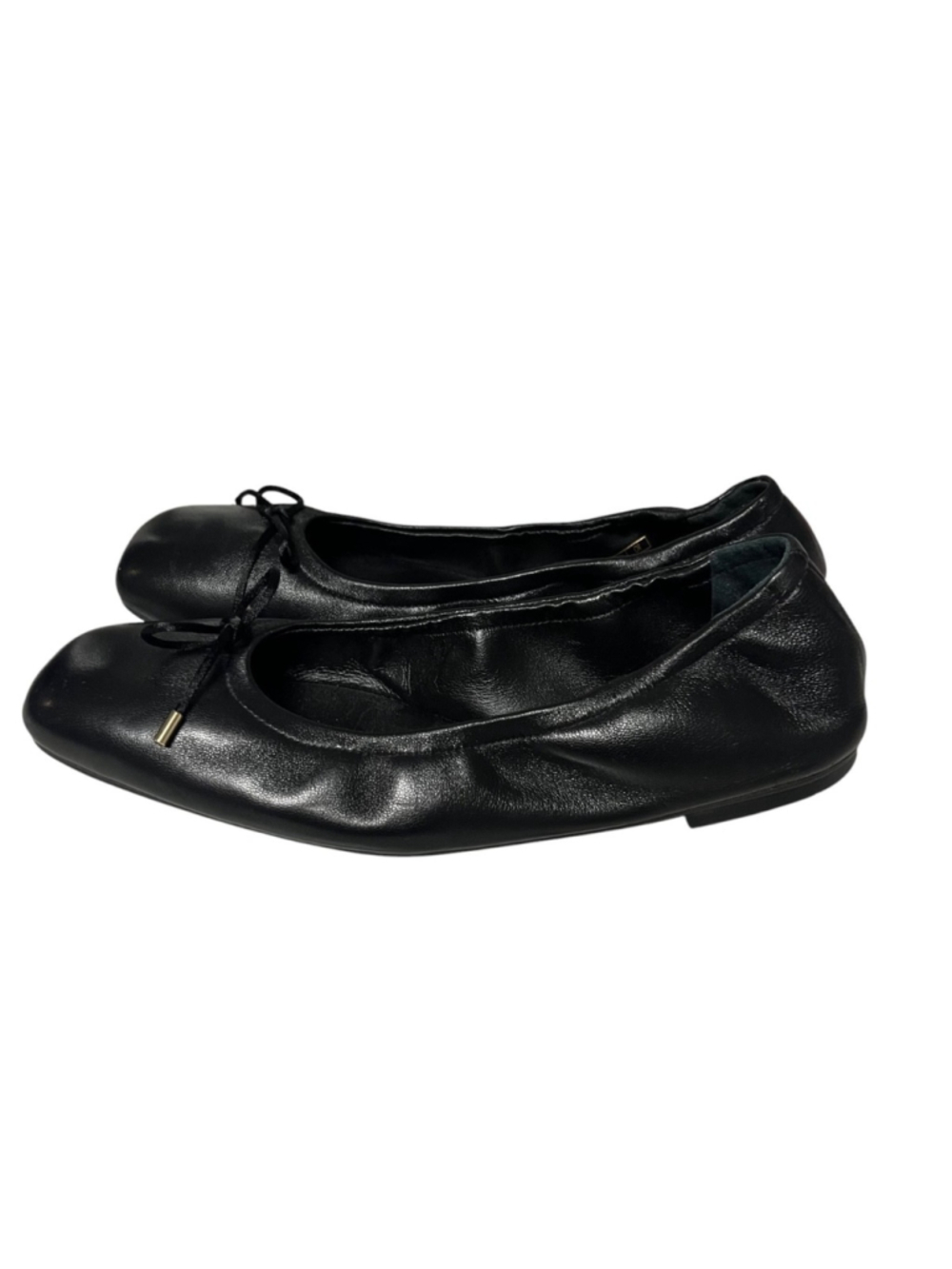 Stuart Weitzman Black Bardot Leather Ballet Flats Shoes Size 8 - Picture 7 of 11